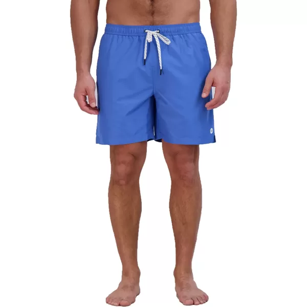 Eddie Bauer Mens SPF 50 Volley Swim Trunk  Fun Designs Comfortable and Stylish 7 InseamBrilliant Blue