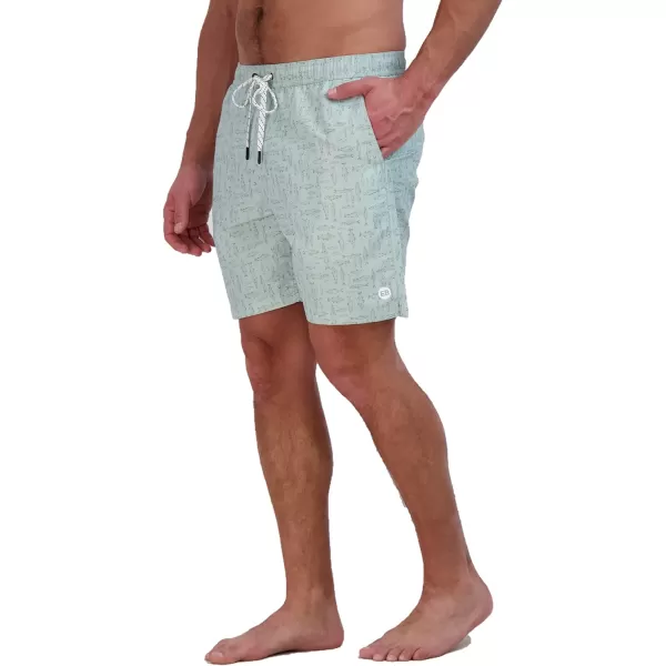 Eddie Bauer Mens SPF 50 Volley Swim Trunk  Fun Designs Comfortable and Stylish 7 InseamCeladon