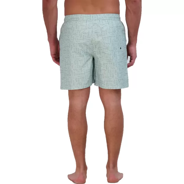 Eddie Bauer Mens SPF 50 Volley Swim Trunk  Fun Designs Comfortable and Stylish 7 InseamCeladon