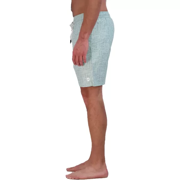 Eddie Bauer Mens SPF 50 Volley Swim Trunk  Fun Designs Comfortable and Stylish 7 InseamCeladon