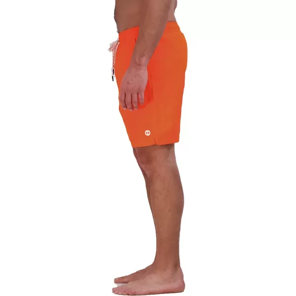 Eddie Bauer Mens SPF 50 Volley Swim Trunk  Fun Designs Comfortable and Stylish 7 InseamOrange Blaze