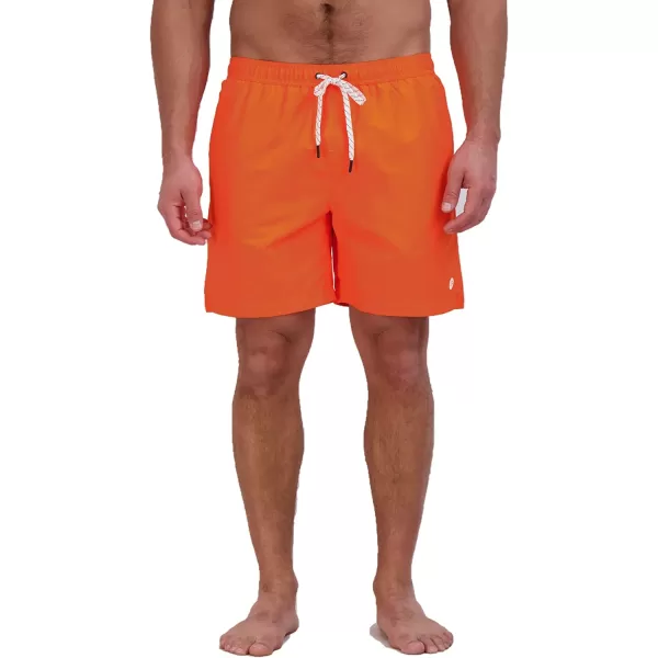 Eddie Bauer Mens SPF 50 Volley Swim Trunk  Fun Designs Comfortable and Stylish 7 InseamOrange Blaze