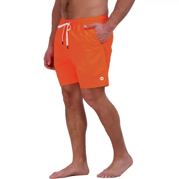 Eddie Bauer Mens SPF 50 Volley Swim Trunk  Fun Designs Comfortable and Stylish 7 InseamOrange Blaze