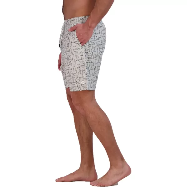 Eddie Bauer Mens SPF 50 Volley Swim Trunk  Fun Designs Comfortable and Stylish 7 InseamPumice