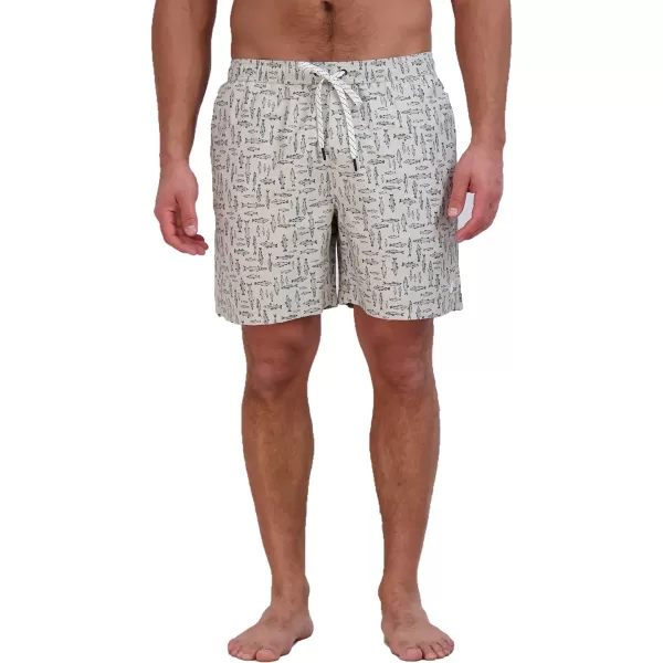 Eddie Bauer Mens SPF 50 Volley Swim Trunk  Fun Designs Comfortable and Stylish 7 InseamPumice