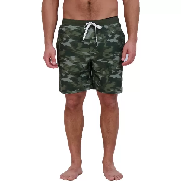 Eddie Bauer Mens SPF 50 Volley Swim Trunk 8 Inseam Comes with Comfort Liner  Ultimate Comfort  StretchDark Loden