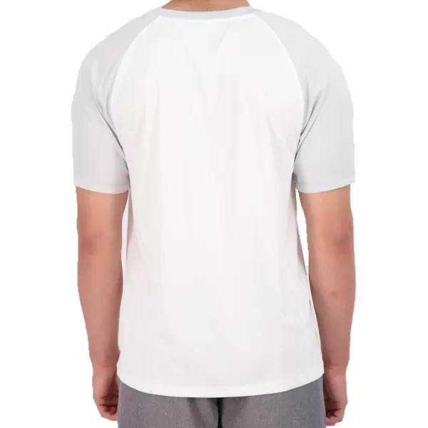Eddie Bauer Mens Short Sleeve Colorblock Rashguard Shirt  UPF 40 Sun Protection  Tailored for Outdoor PursuitsCement