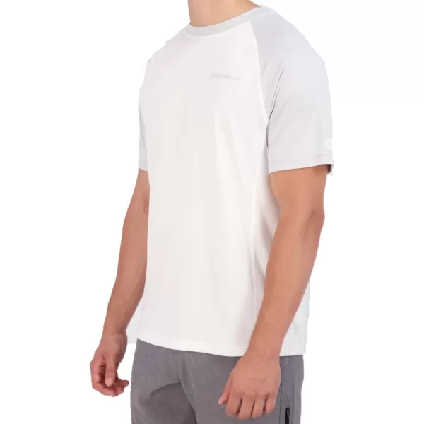 Eddie Bauer Mens Short Sleeve Colorblock Rashguard Shirt  UPF 40 Sun Protection  Tailored for Outdoor PursuitsCement