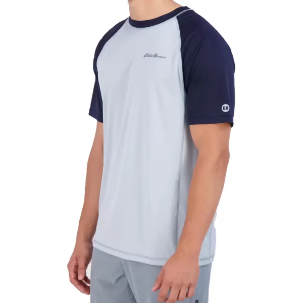 Eddie Bauer Mens Short Sleeve Colorblock Rashguard Shirt  UPF 40 Sun Protection  Tailored for Outdoor PursuitsSlate Blue