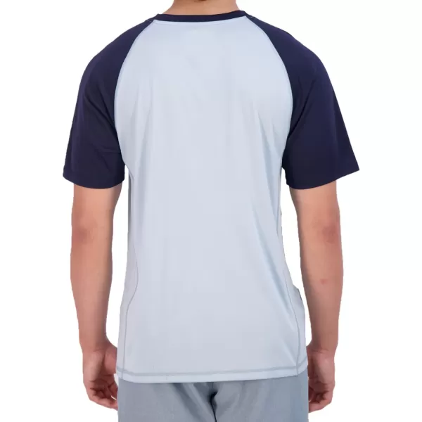Eddie Bauer Mens Short Sleeve Colorblock Rashguard Shirt  UPF 40 Sun Protection  Tailored for Outdoor PursuitsSlate Blue