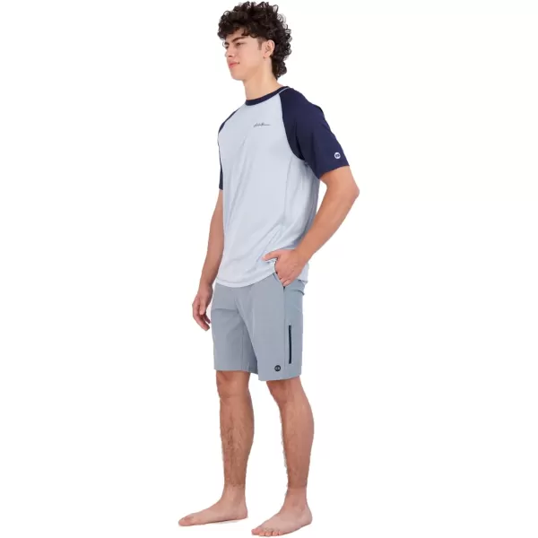 Eddie Bauer Mens Short Sleeve Colorblock Rashguard Shirt  UPF 40 Sun Protection  Tailored for Outdoor PursuitsSlate Blue