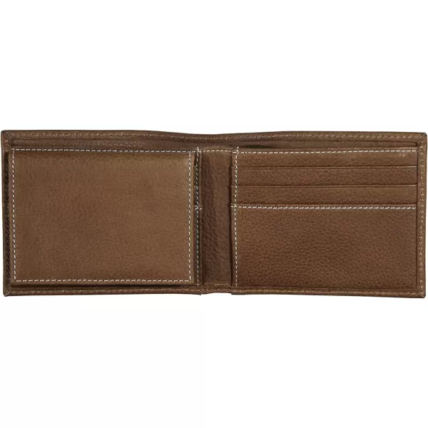 Eddie Bauer Mens Signature Top Stitch Leather Bifold Passcase Wallet with 6 Card Slots and RFID Protection Tan One SizeEddie Bauer Mens Signature Top Stitch Leather Bifold Passcase Wallet with 6 Card Slots and RFID Protection Tan One Size