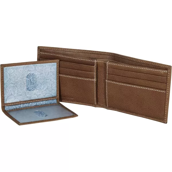 Eddie Bauer Mens Signature Top Stitch Leather Bifold Passcase Wallet with 6 Card Slots and RFID Protection Tan One SizeEddie Bauer Mens Signature Top Stitch Leather Bifold Passcase Wallet with 6 Card Slots and RFID Protection Tan One Size