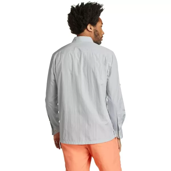 Eddie Bauer Mens UPF Guide 20 LongSleeve ShirtLt Gray