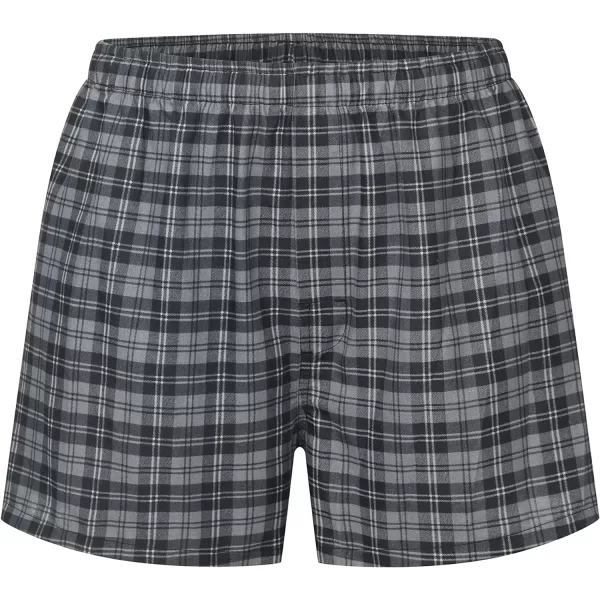 Eddie Bauer Mens Woven Comfortable Boxer Shorts Underwear 3 PackGrey StewardAsh PlaidBlack Tartan