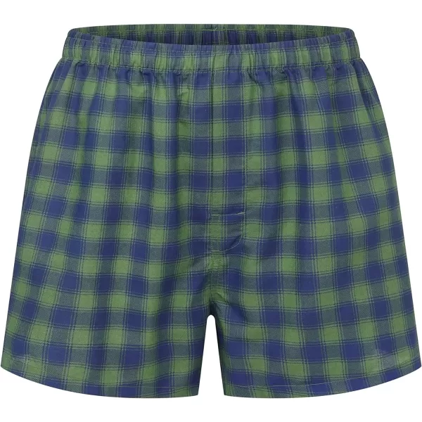 Eddie Bauer Mens Woven Comfortable Boxer Shorts Underwear 3 PackHunter PlaidNavy TartanBlack Douglas Check