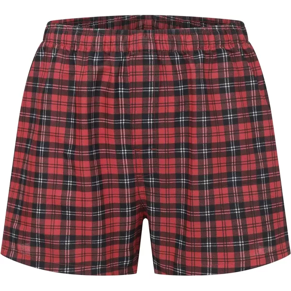 Eddie Bauer Mens Woven Comfortable Boxer Shorts Underwear 3 PackNavy Douglas CheckHunter PlaidRed Tartan