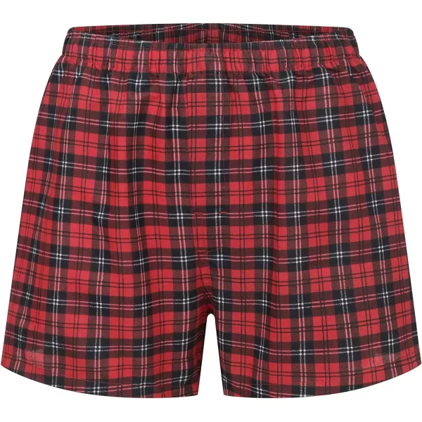 Eddie Bauer Mens Woven Comfortable Boxer Shorts Underwear 3 PackRed TartanGrey StewardFraser Plaid