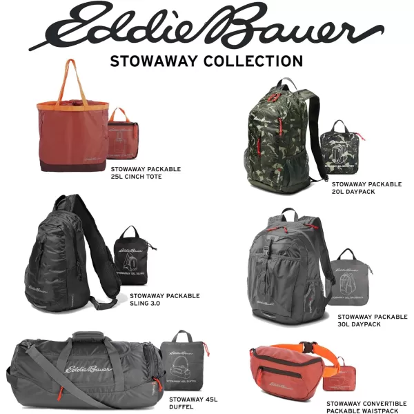 Eddie Bauer Stowaway Packable 10L Sling 30 Made from Polyester with Lightly Padded Shoulder StrapDark Smoke