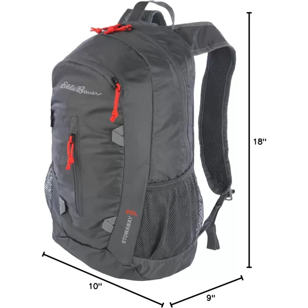 Eddie Bauer Stowaway Packable 20L BackpackMade from Ripstop Polyester Onyx One SizeDark Smoke