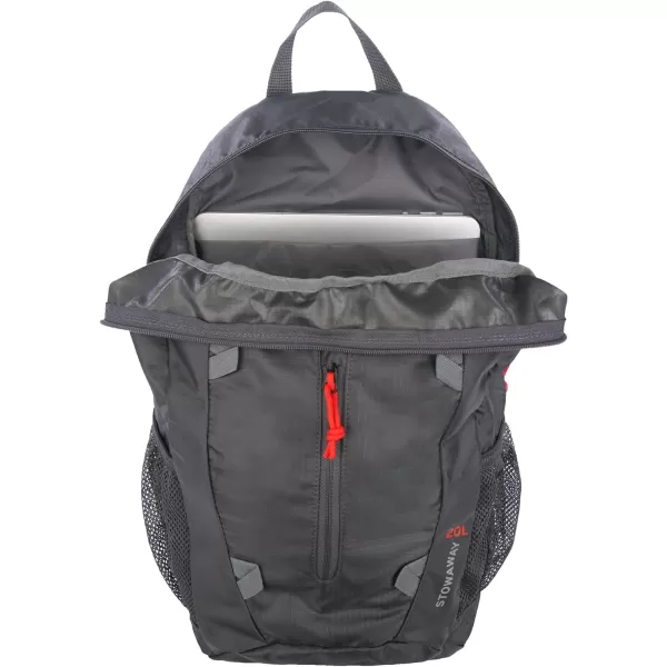 Eddie Bauer Stowaway Packable 20L BackpackMade from Ripstop Polyester Onyx One SizeDark Smoke