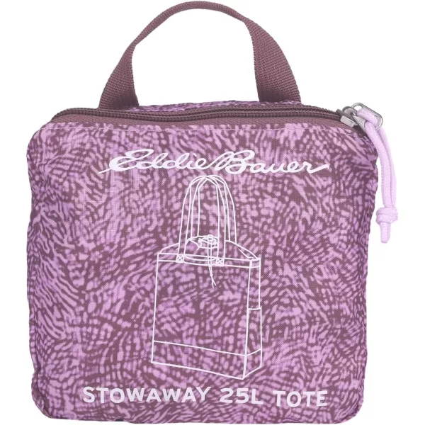 Eddie Bauer Stowaway Packable 25l Cinch Tote with Adjustable CordLock Closure and Exterior Slip PocketLilac