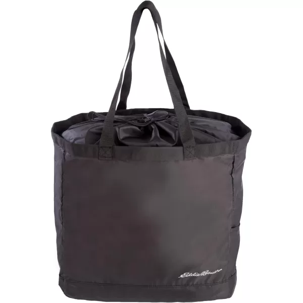 Eddie Bauer Stowaway Packable 25l Cinch Tote with Adjustable CordLock Closure and Exterior Slip PocketOnyx