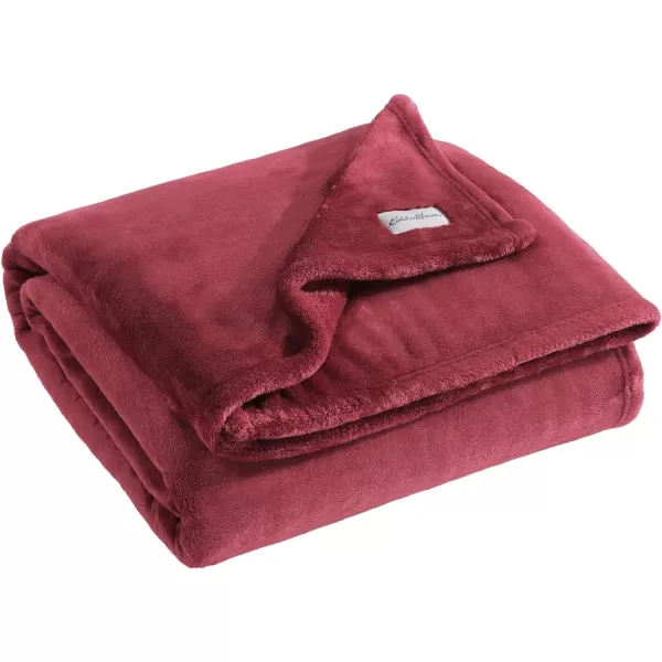 Eddie Bauer Throw Blanket Ultra Soft Plush Home Dcor All Season Bedding Ultra Lux Solid Red 50 x 60Fleece Reverse Red