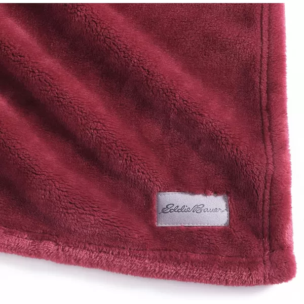 Eddie Bauer Throw Blanket Ultra Soft Plush Home Dcor All Season Bedding Ultra Lux Solid Red 50 x 60Fleece Reverse Red