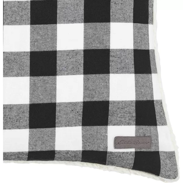 Eddie Bauer Throw Blanket with Pillow Reversible FlannelSherpa Bedding Buffalo Plaid Home Decor for All Seasons 2 Piece Set BlackWhite CheckBlackWhite Check