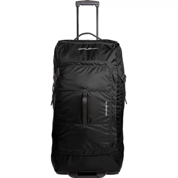 Eddie Bauer Traverse 32 Rolling Duffel BagMade from Ripstop Polyester with Telescoping HandleBlack