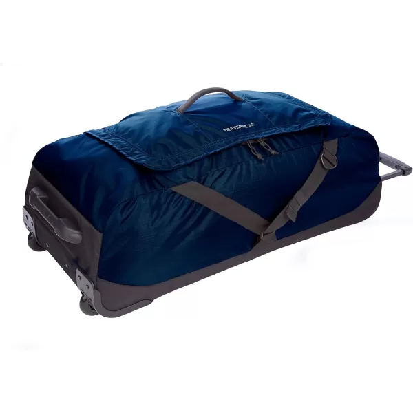 Eddie Bauer Traverse 32 Rolling Duffel BagMade from Ripstop Polyester with Telescoping HandleMedium Indigo