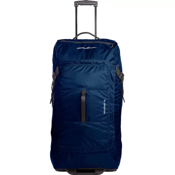 Eddie Bauer Traverse 32 Rolling Duffel BagMade from Ripstop Polyester with Telescoping HandleMedium Indigo