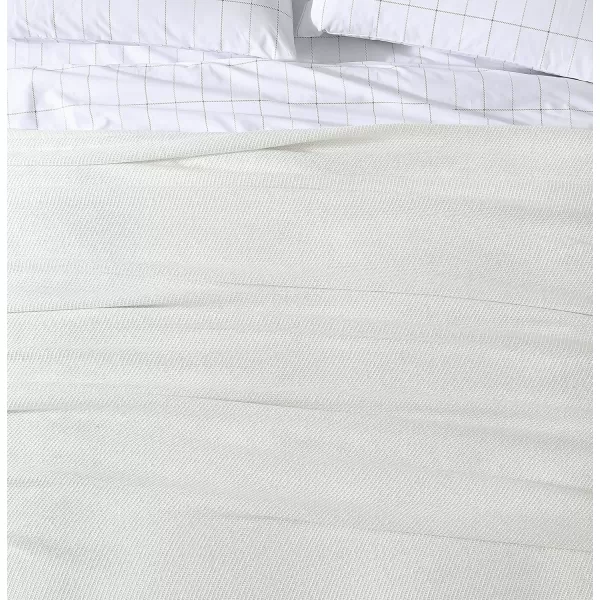 Eddie Bauer Twin Blanket Solid Reversible Cotton Bedding Home Decor for All Seasons Textured Twill White TwinTwin Textured Twill White