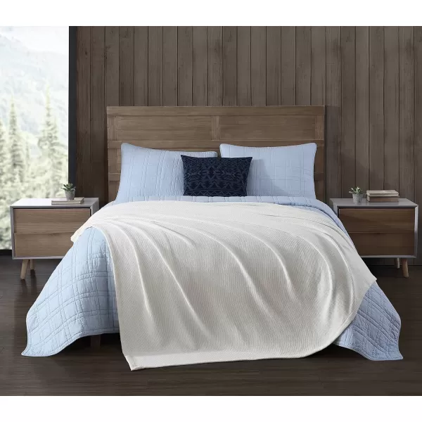 Eddie Bauer Twin Blanket Solid Reversible Cotton Bedding Home Decor for All Seasons Textured Twill White TwinTwin Textured Twill White