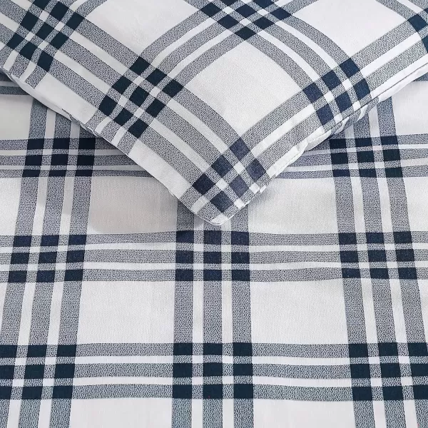 Eddie Bauer Twin Duvet Cover Set Cotton Bedding Set with Matching Shams Casual Home Dcor Basic Plaid Navy TwinBasic Plaid Navy King