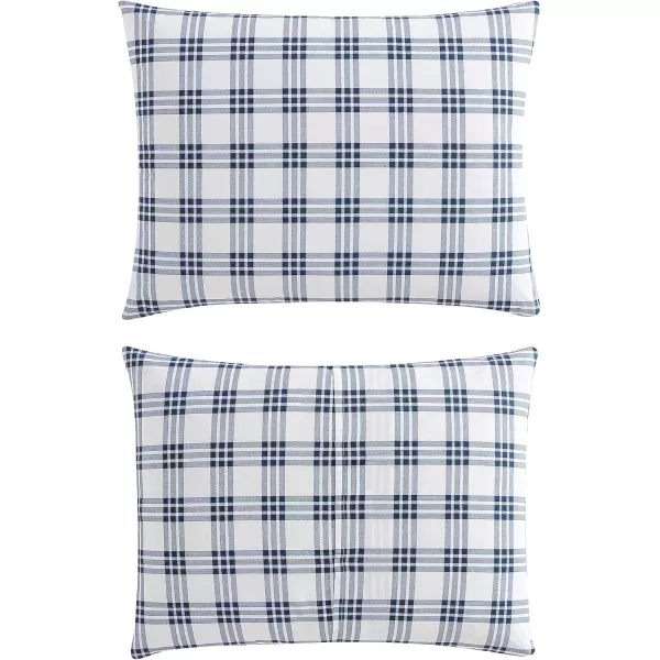 Eddie Bauer Twin Duvet Cover Set Cotton Bedding Set with Matching Shams Casual Home Dcor Basic Plaid Navy TwinBasic Plaid Navy King