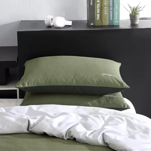 Eddie Bauer Twin Duvet Cover Set Reversible Bedding Set with Matching Shams Casual Home Dcor Skyline Stripe Green TwinSkyline Stripe Green King