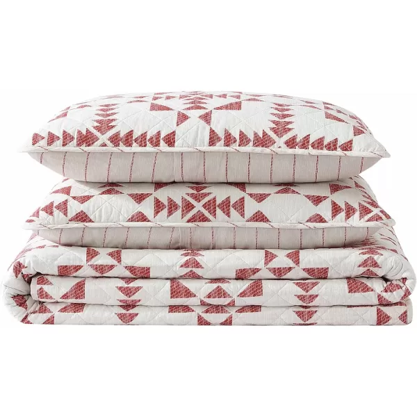 Eddie Bauer Twin Quilt Set Cotton Reversible Bedding Set All Season Lodge Home Dcor Arrowhead Red TwinQuilt Set Queen Arrowhead RedIvory