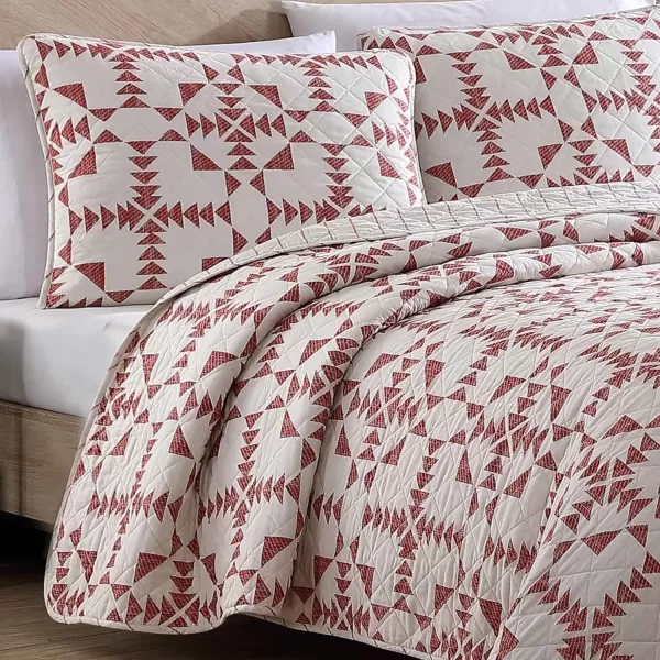 Eddie Bauer Twin Quilt Set Cotton Reversible Bedding Set All Season Lodge Home Dcor Arrowhead Red TwinQuilt Set Queen Arrowhead RedIvory