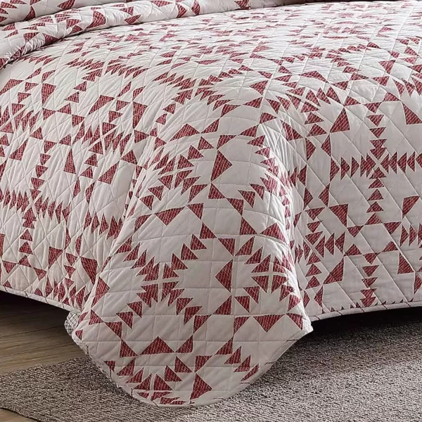 Eddie Bauer Twin Quilt Set Cotton Reversible Bedding Set All Season Lodge Home Dcor Arrowhead Red TwinQuilt Set Queen Arrowhead RedIvory