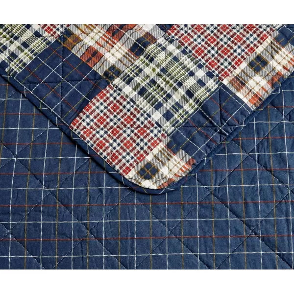 Eddie Bauer Twin Quilt Set Cotton Reversible Bedding Set All Season Lodge Home Dcor Madrona NavyRed TwinQueen Madrona NavyRed