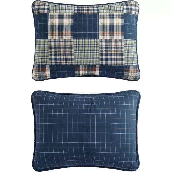 Eddie Bauer Twin Quilt Set Cotton Reversible Bedding Set All Season Lodge Home Dcor Madrona Plaid Navy TwinMadrona Plaid NavyGreen Queen