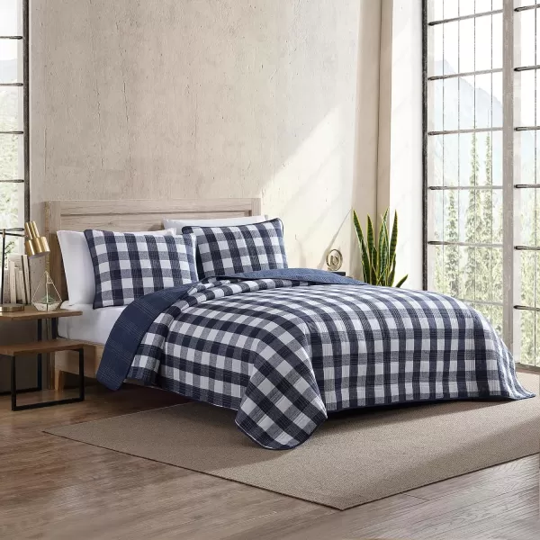 Eddie Bauer Twin Quilt Set Cotton Reversible Bedding with Matching Sham Home Decor for All Seasons Lakehouse Plaid Blue TwinEddie Bauer Twin Quilt Set Cotton Reversible Bedding with Matching Sham Home Decor for All Seasons Lakehouse Plaid Blue Twin