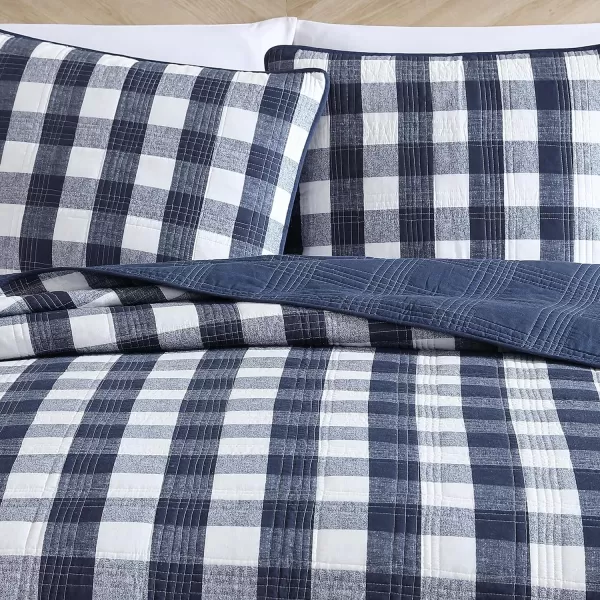 Eddie Bauer Twin Quilt Set Cotton Reversible Bedding with Matching Sham Home Decor for All Seasons Lakehouse Plaid Blue TwinEddie Bauer Twin Quilt Set Cotton Reversible Bedding with Matching Sham Home Decor for All Seasons Lakehouse Plaid Blue Twin