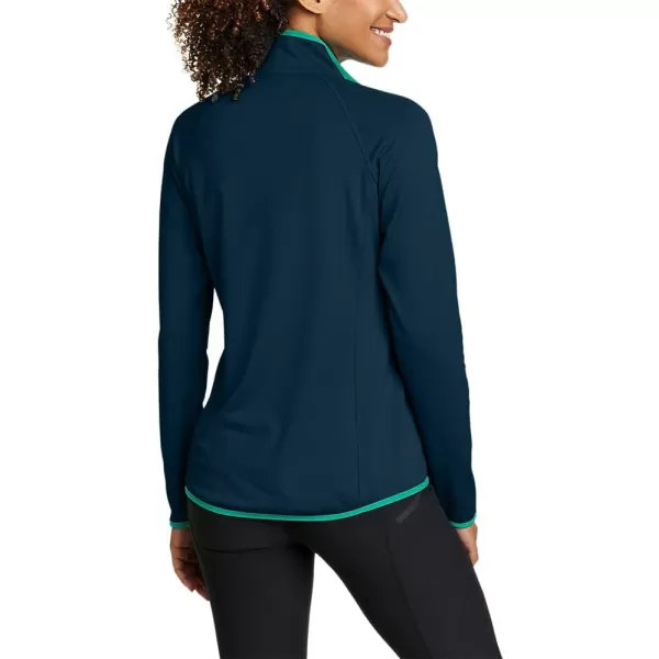 Eddie Bauer Womens Activator Grid Fleece FullZipPeacock