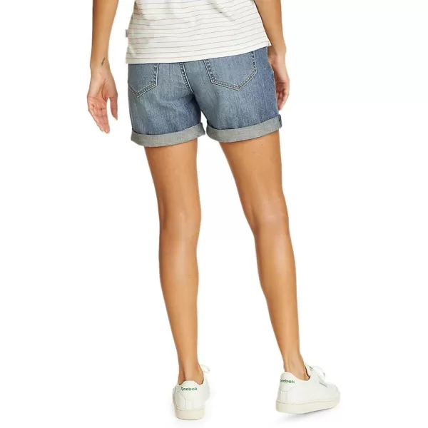 Eddie Bauer Womens Boyfriend Rolled ShortsTall Med Denim