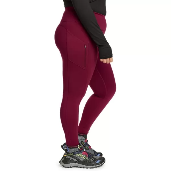 Eddie Bauer Womens Crossover Winter Trail Adventure HighRise LeggingsPlus Size Dark Berry