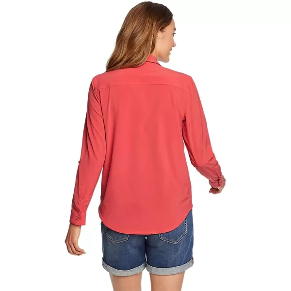 Eddie Bauer Womens Departure 20 LongSleeve ShirtRegular Chili