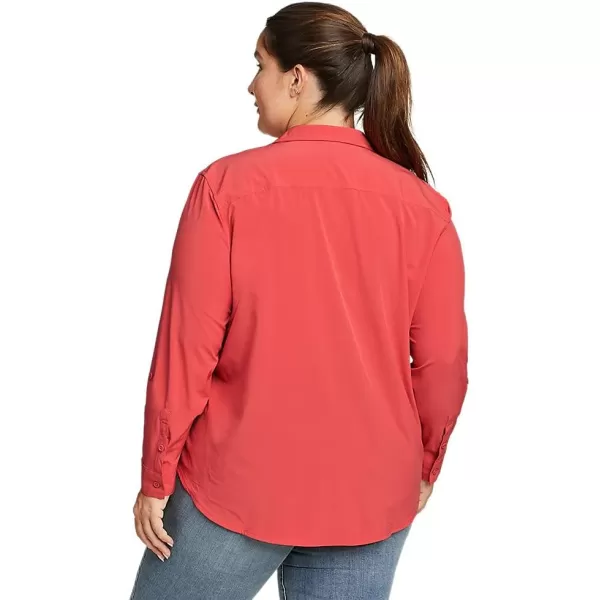 Eddie Bauer Womens Departure 20 LongSleeve ShirtRegular Chili